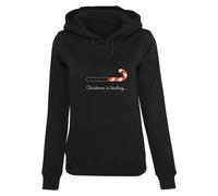 Kapuzenpullover MERCHCODE "Merchcode Damen Ladies Christmas Loading Heavy Hoody", Damen, Gr. S, schwarz, 65% Baumwolle, 35% Polyester, mehrfarbig, normal, ohne Ausschnitt, Pullover Kapuzenpullover (14