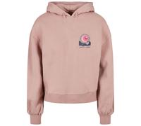 Kapuzenpullover MERCHCODE "Merchcode Ladies Sunset Charm Oversized Hoody", Damen, Gr. 3XL, rosa (duskrose), 100% Baumwolle, bedruckt, Rundhals, Pullover Kapuzenpullover (98605939-XXXL) duskrose