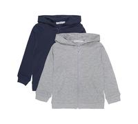 Kapuzenpullover MINYMO "Kapuzensweatjacke MISweat", Jungen, Gr. 104, grau (grau melange), Obermaterial: 100% Baumwolle CO., Sweatjacken Kapuzenpullover (83674306-104) grau melange