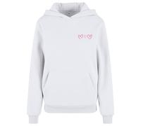 Kapuzenpullover MISS TEE "Miss Tee Always Trust Your Heart Ladies Fluffy Hoody", Damen, Gr. S, weiß, 70% Baumwolle, 30% Polyester, mehrfarbig, loose fit, ohne Ausschnitt, Pullover Kapuzenpullover (833