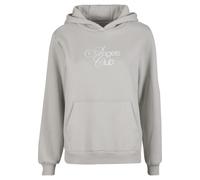 Kapuzenpullover MISS TEE "Miss Tee Angels Club Ladies Fluffy Hoody", Damen, Gr. S, lightasphalt, 70% Baumwolle, 30% Polyester, mehrfarbig, loose fit, ohne Ausschnitt, Pullover Kapuzenpullover (5113633