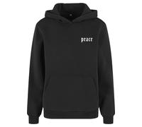 Miss Tee Damen Girls Peace Hand Ladies Fluffy Hoody MST374 Black-XS