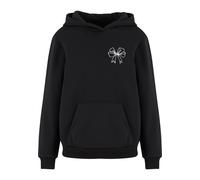 Kapuzenpullover MISS TEE "Miss Tee Good Vibes Bow Ladies Fluffy Hoody", Damen, Gr. L, schwarz, 70% Baumwolle, 30% Polyester, mehrfarbig, loose fit, ohne Ausschnitt, Pullover Kapuzenpullover (42716064-