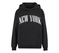 Kapuzenpullover MISS TEE "Miss Tee New York Ladies Fluffy Hoody", Damen, Gr. L, schwarz, 70% Baumwolle, 30% Polyester, mehrfarbig, loose fit, ohne Ausschnitt, Pullover Kapuzenpullover (56401653-L) sch