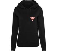 Kapuzenpullover MISTERTEE "MisterTee Damen Ladies Ramen Soup Hoody", Damen, Gr. S, schwarz, 65% Baumwolle, 35% Polyester, mehrfarbig, normal, ohne Ausschnitt, Pullover Kapuzenpullover (17132938-S) sch