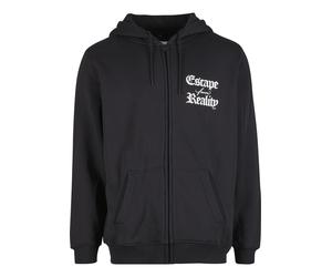 Kapuzenpullover MISTERTEE "MisterTee Escape From Reality Zip Hoody", Herren, Gr. XXL, schwarz, 65% Baumwolle, 35% Polyester, mehrfarbig, normal, ohne Ausschnitt, Pullover Kapuzenpullover (95175911-XXL
