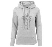 Kapuzenpullover MISTERTEE "MisterTee Herren Ladies One Line Fruit Hoody", Damen, Gr. XL, grau, 60% Baumwolle, 40% Polyester, unifarben, normal, Pullover Kapuzenpullover (37138930-XL) grau