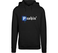 Kapuzenpullover MISTERTEE "MisterTee Herren Pushin P Hoody", Herren, Gr. 4XL, schwarz, 65% Baumwolle, 35% Polyester, mehrfarbig, normal, ohne Ausschnitt, Pullover Kapuzenpullover (85814230-4XL) schwar