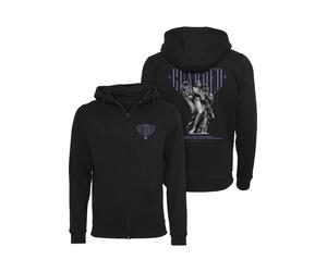 Kapuzenpullover MISTERTEE "MisterTee Herren Safely Guarded Heavy Zip Hoody", Herren, Gr. S, schwarz, 65% Baumwolle, 35% Polyester, mehrfarbig, normal, ohne Ausschnitt, Pullover Kapuzenpullover (299451