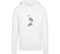 Kapuzensweatshirt MISTERTEE "MisterTee Herren Seagull Sneakers Hoody", Herren, Gr. 3XL, weiß, 65% Baumwolle, 35% Polyester, bedruckt, Sweatshirts (52294944-XXXL) weiß