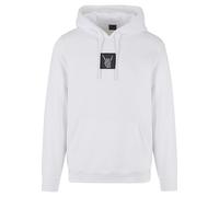 Kapuzensweatshirt MISTERTEE "MisterTee Herren Skelett Patch Hoody", Herren, Gr. S, weiß, 65% Baumwolle, 35% Polyester, bedruckt, Sweatshirts (60121307-S) weiß
