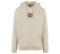 Kapuzenpullover MISTERTEE "MisterTee NYC Old English Wording Patch Hoody", Herren, Gr. XS, sand, 65% Baumwolle, 35% Polyester, mehrfarbig, normal, ohne Ausschnitt, Pullover Kapuzenpullover (87672825-X