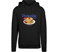 Kapuzenpullover MISTERTEE "MisterTee Pancake Club Hoody", Herren, Gr. XS, schwarz, 65% Baumwolle, 35% Polyester, bedruckt, Pullover Kapuzenpullover (42645010-XS) schwarz