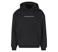 Kapuzenpullover MISTERTEE "MisterTee Started From The Bottom EMB Fluffy Hoody", Herren, Gr. L, schwarz, 70% Baumwolle, 30% Polyester, mehrfarbig, loose fit, ohne Ausschnitt, Pullover Kapuzenpullover (