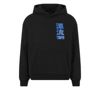 Kapuzenpullover MISTERTEE "MisterTee Tokyo Drifting", Herren, Gr. XXL, schwarz, 70% Baumwolle, 30% Polyester, mehrfarbig, loose fit, ohne Ausschnitt, Pullover Kapuzenpullover (83681957-XXL) schwarz