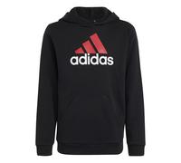 Kapuzenpullover mit großem Logo zweifarbig Baumwolle Kind adidas Essentials Schwarz 7/8 Jahre alt