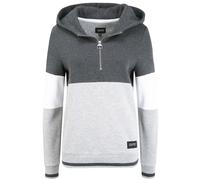 Kapuzenpullover OXMO "Hoodie OXOmara", Damen, Gr. S, grau (dunkelgrau melange), Obermaterial: 80% Polyester PES. 20% Baumwolle CO., Sweatshirts Kapuzenpullover (13174948-S) dunkelgrau melange