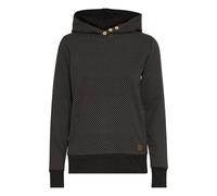 Kapuzenpullover OXMO "Kapuzenpullover OXVera", Damen, Gr. L, schwarz, Web, Obermaterial: 60% Baumwolle CO. 40% Polyester PES., gepunktet, casual, normal, ohne Ausschnitt, Langarm, Sweatshirts (4274703