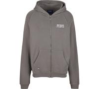 Kapuzenpullover PEQUS "PEQUS PEQUS Back Logo Zip Hoodie", Herren, Gr. L, grau, 100% Baumwolle, mehrfarbig, relaxed fit, ohne Ausschnitt, Pullover Kapuzenpullover (98244205-L) grau