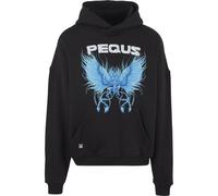 Kapuzenpullover PEQUS "PEQUS PEQUS Blue Angel Graphic Hoodie", Herren, Gr. M, schwarz, 100% Baumwolle, mehrfarbig, oversize, ohne Ausschnitt, Pullover Kapuzenpullover (21369642-M) schwarz