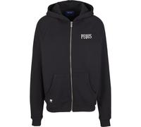 Kapuzenpullover PEQUS "PEQUS PQS-ZH-100-001 Back Logo", Herren, Gr. XS, schwarz, 100% Baumwolle, unifarben, oversize, ohne Ausschnitt, Pullover Kapuzenpullover (68439822-XS) schwarz