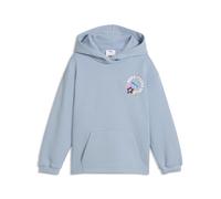 Kapuzenpullover PUMA "PUMA x DORA THE EXPLORER Relaxed Hoodie Mädchen", Kinder, Gr. 104, blau (chambray blau), Obermaterial: 68% Baumwolle, 32% Polyester. Kapuzenfutter: 100% Baumwolle, relaxed fit, P