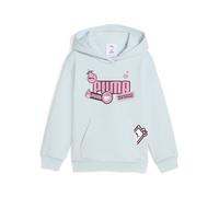 Kapuzenpullover PUMA "PUMA x HELLO KITTY AND FRIENDS Graphic Hoodie Mädchen", Jungen, Gr. 110, sea glass blau, Obermaterial: 68% Baumwolle, 32% Polyester; Kapuzenfutter: 100% Baumwolle; Rippe: 97% Bau