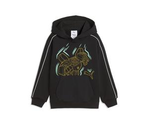 Kapuzenpullover PUMA "PUMA x TRANSFORMERS T7 Relaxed Graphic Hoodie Jungen", Jungen, Gr. 104, schwarz, Obermaterial: 68% Baumwolle, 32% Polyester. Kapuzenfutter: 100% Baumwolle. Rippe: 3% Elasthan, 97