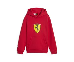 Kapuzenpullover PUMA "Scuderia Ferrari Coloured Shield Fleece-Hoodie Jugendliche", Kinder, Gr. 128, rot (rosso corsa rot), Obermaterial: 32% Polyester, 68% Baumwolle. Kapuzenfutter: 68% Baumwolle, 32%