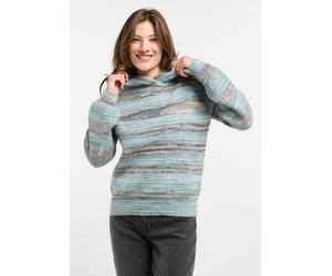 Kapuzenpullover RAGWEAR "OFINA", Damen, Gr. S, grün (dusty grün), Strick, Obermaterial: 54% Nylon, 23% Polyacryl, 23% Polyester, gemustert, gestreift, normal, Rundhals, Rippstrickbündchen, Pullover Ka