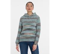 Kapuzenpullover RAGWEAR "OFINA", Damen, Gr. XS, grün (dusty grün), Strick, Obermaterial: 54% Nylon, 23% Polyacryl, 23% Polyester, gemustert, gestreift, normal, Rundhals, Rippstrickbündchen, Pullover K