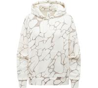 Kapuzenpullover RAGWEAR "Pirita Print", Damen, Gr. XS (34), elfenbeinfarben, Material: 70% Baumwolle, 30% Polyester, oversize hüftbedeckend, hoch geschlossener Ausschnitt, Ärmel ohne Ärmelschlitz Ripp
