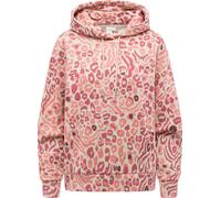 Kapuzenpullover RAGWEAR "Pirita Print", Damen, Gr. XS (34), pink, Material: 70% Baumwolle, 30% Polyester, oversize hüftbedeckend, hoch geschlossener Ausschnitt, Ärmel ohne Ärmelschlitz Rippbündchen, P