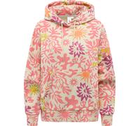 Kapuzenpullover RAGWEAR "Pirita Print", Damen, Gr. XXL (44), hellpink, Material: 70% Baumwolle, 30% Polyester, oversize hüftbedeckend, hoch geschlossener Ausschnitt, Ärmel ohne Ärmelschlitz Rippbündch
