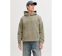 Kapuzensweatshirt JACK & JONES "JPRBLUAIDEN HOOD SWEAT", Herren, Gr. S, winter moss, angeraute Sweatware, Obermaterial: 100% Baumwolle, bedruckt, regular fit normal, ohne Ausschnitt, Rippbündchen, Swe