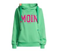 Kapuzenpullover SALZHAUT "Hoodie SÜNN - MOIN", Damen, Gr. S, grün (apple grün, neon pink), Obermaterial: 55% Baumwolle CO. 45% Polyester PES., Pullover Kapuzenpullover (33718867-S) apple grün, neon pi