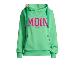 Kapuzenpullover SALZHAUT "Hoodie SÜNN - MOIN", Damen, Gr. XS, grün (apple grün, neon pink), Obermaterial: 55% Baumwolle CO. 45% Polyester PES., Pullover Kapuzenpullover (33718867-XS) apple grün, neon 