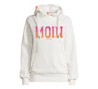 Kapuzenpullover SALZHAUT "Hoodie SÜNN - MOIN FARBVERLAUF", Damen, Gr. XS, weiß (sanftes weiß, neon orange, neon pink), Obermaterial: 55% Baumwolle CO. 45% Polyester PES., Pullover Kapuzenpullover (643