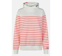 Kapuzenpullover SALZHAUT "Hoodie VASEN", Damen, Gr. L, rot (fiery coral, sanftes weiß), Obermaterial: 80% Baumwolle CO. 20% Polyester PES., Pullover Kapuzenpullover (85918452-L) fiery coral, sanftes w