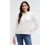 Kapuzenpullover SOCCX, Damen, Gr. M, weiß, Material: 53% Viskose, 43% Polyester, 4% Elasthan, unifarben, regular fit normal, Rundhals, eingesetzt Bündchen, Pullover Kapuzenpullover, aus Flauschstrick