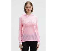 SOCCX Damen Strick-Hoodie mit Mesh-Struktur und Artwork Smooth Rose, XXL