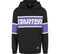 Kapuzenpullover STARTER BLACK LABEL "Starter Black Label Starter Across Stripe Hoodie", Herren, Gr. M, schwarz, lila, 65% Baumwolle, 35% Polyester, mehrfarbig, normal, ohne Ausschnitt, Pullover Kapuze
