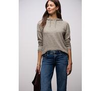 Kapuzenpullover STREET ONE, Damen, Gr. 40, light terra mocha meliert, Strick, Obermaterial: 51% Polyester, 45% Viskose, 4% Elasthan, meliert, lässig geschnitten hüftbedeckend, Rundhals, Bündchen, Pull