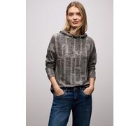 Street One Frauen Gemusterter Hoodie Shirt in Braun, Gr: 40