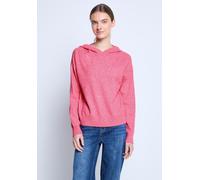 Kapuzenpullover STREET ONE STUDIO, Damen, Gr. 42, candy pink meliert, Stoff, 42% Polyester, 30% Baumwolle, 24% Polyacryl, 4% Elasthan, unifarben, comfort fit normal, ohne Ausschnitt, Rippbündchen, Pul