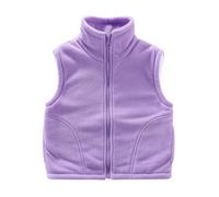Kapuzenpullover & Sweatshirts für Mädchen,Lässiges Bequem Ärmelloses Streetwear-Hoodie mit Reißverschluss für Jungen,Kinder Weicher Pullover Tops mit Kapuzen 3 9 Jahren (Z1-Light Purple, 4-5 Years)