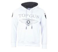 Kapuzenpullover TOP GUN "Defend TG20193010", Herren, Gr. 50M, weiß, Obermaterial: 65% Baumwolle, 35% Polyester, Rundhals, Pullover Sweatshirt Hoodie (42824116-M) weiß