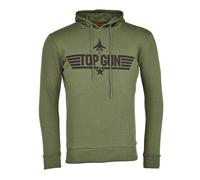Kapuzenpullover TOP GUN "PP201018", Herren, Gr. 52L, grün (olive), Obermaterial: 60% Baumwolle, 40% Polyester, Pullover Sweatshirt Hoodie (32970443-L) olive