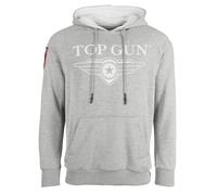 Kapuzenpullover TOP GUN "TG20201043", Herren, Gr. 3xl, grau (grau mélange), Obermaterial: 65% Baumwolle, 35% Polyester, Pullover Sweatshirt Hoodie (54170051-XXXL) grau mélange