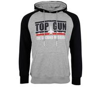 Kapuzenpullover TOP GUN "TG20212022", Herren, Gr. 50M, grau (grau mélange), Obermaterial: 65% Baumwolle, 35% Polyester, Pullover Sweatshirt Hoodie (24107055-M) grau mélange